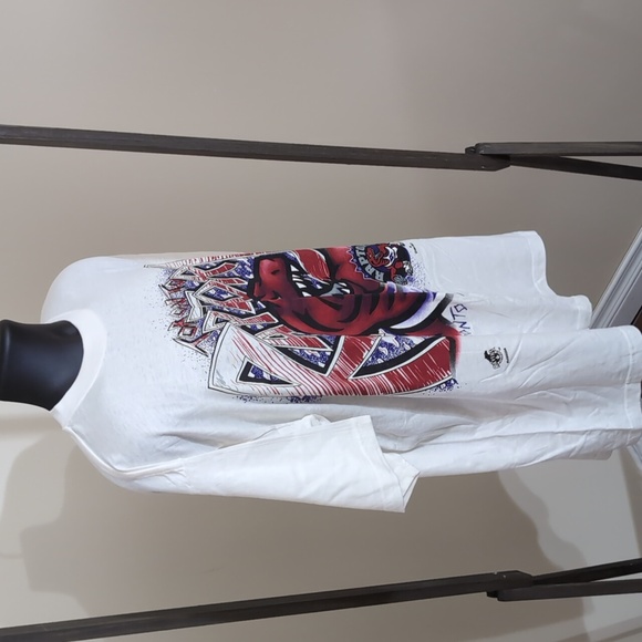 Ravens| NWOT Vintage Toronto Raptors White Short Sleeve T-shirt Cotton - Picture 3 of 11